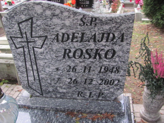 Adelajda Rosko 1948 Opole-Półwieś - Grobonet - Wyszukiwarka osób pochowanych
