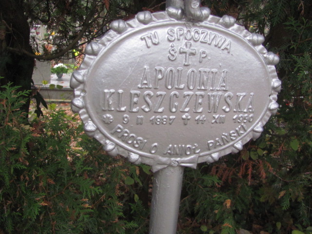 Apolonia Kleszczewska 1887 Opole-Półwieś - Grobonet - Wyszukiwarka osób pochowanych