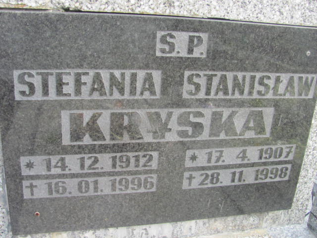 Stefania Kryska 1912 Opole-Półwieś - Grobonet - Wyszukiwarka osób pochowanych