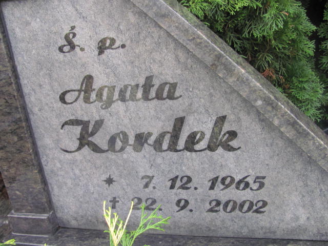 Agata Kordek 1965 Opole-Półwieś - Grobonet - Wyszukiwarka osób pochowanych