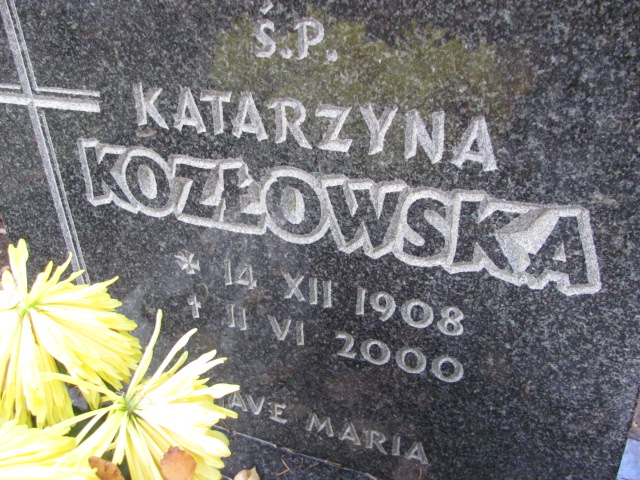 Katarzyna Kozłowska 1908 Opole-Półwieś - Grobonet - Wyszukiwarka osób pochowanych