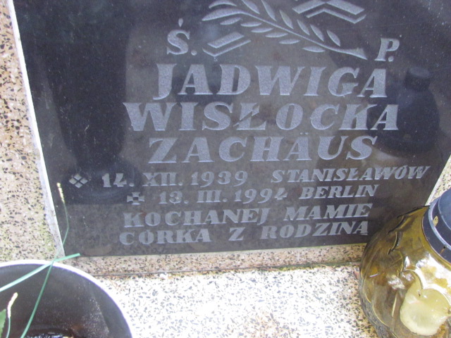 Jadwiga Zachaus-Wisłowska 1939 Opole-Półwieś - Grobonet - Wyszukiwarka osób pochowanych