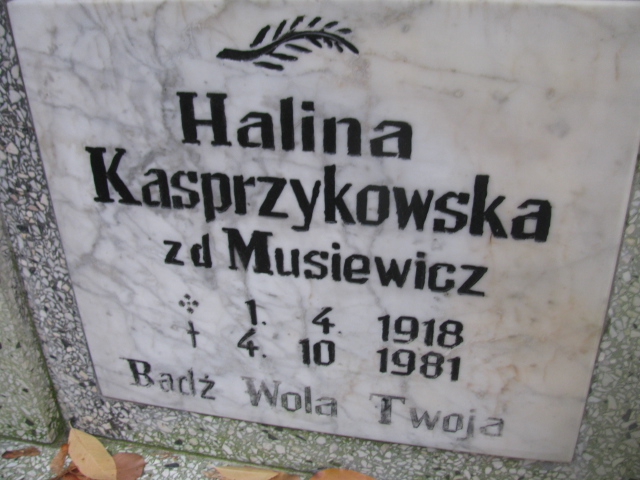 Halina Kasprzykowska 1917 Opole-Półwieś - Grobonet - Wyszukiwarka osób pochowanych