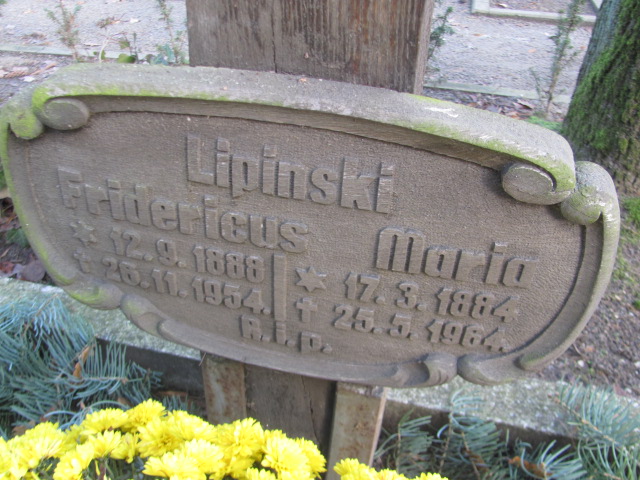 Fridericus Lipiński 1888 Opole-Półwieś - Grobonet - Wyszukiwarka osób pochowanych