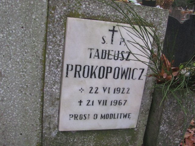 Tadeusz Prokopowicz 1967 Opole-Półwieś - Grobonet - Wyszukiwarka osób pochowanych