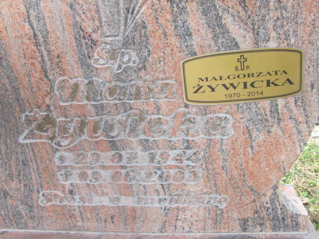 Małgorzata Żywicka 1970 Opole-Półwieś - Grobonet - Wyszukiwarka osób pochowanych