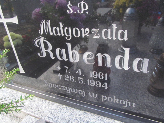Małgorzata Rabenda 1961 Opole-Półwieś - Grobonet - Wyszukiwarka osób pochowanych