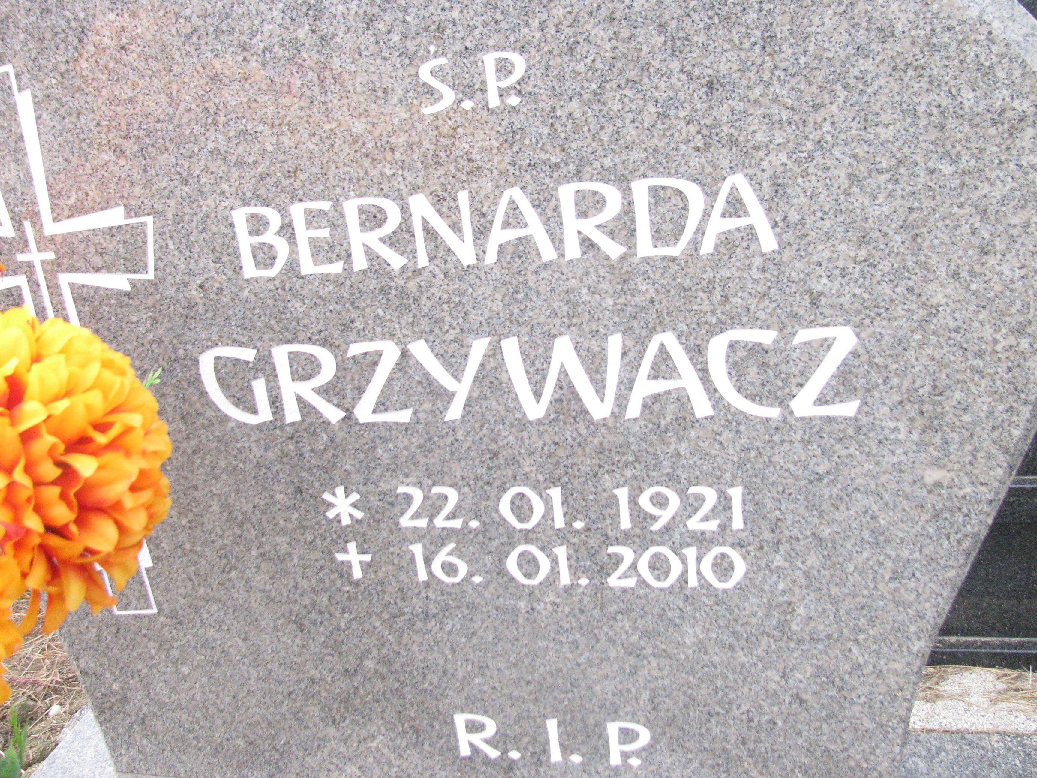 Bernarda Grzywacz 1921 Opole-Półwieś - Grobonet - Wyszukiwarka osób pochowanych
