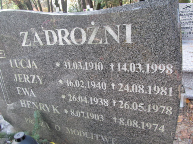 Ewa Zadrożna 1938 Opole-Półwieś - Grobonet - Wyszukiwarka osób pochowanych