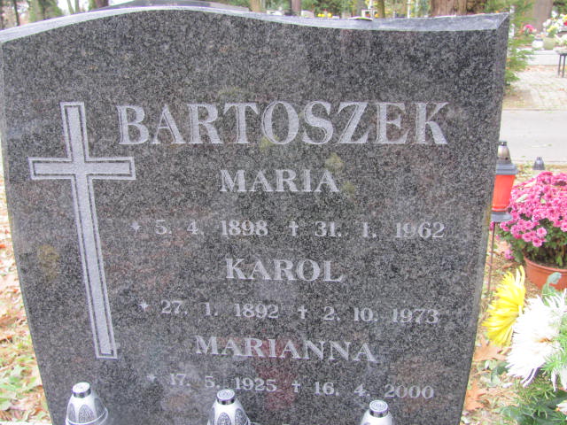 Maria Bartoszek 1898 Opole-Półwieś - Grobonet - Wyszukiwarka osób pochowanych