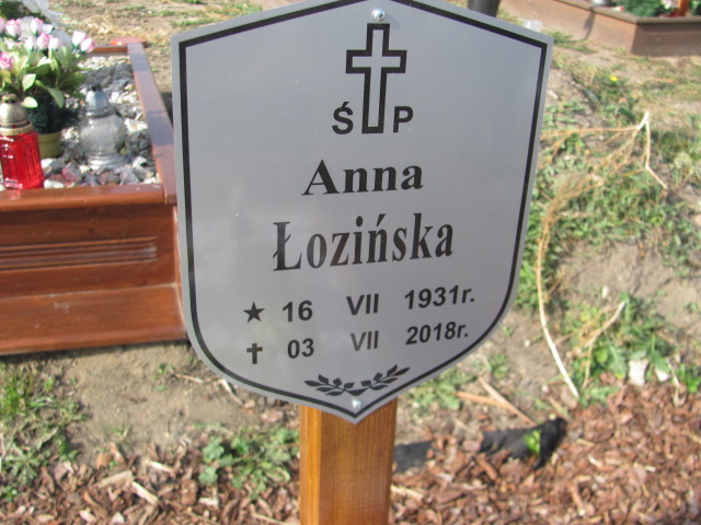 Anna Łozińska 1931 Opole-Półwieś - Grobonet - Wyszukiwarka osób pochowanych
