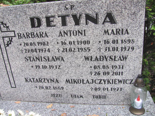 Antoni Detyna 1900 Opole-Półwieś - Grobonet - Wyszukiwarka osób pochowanych