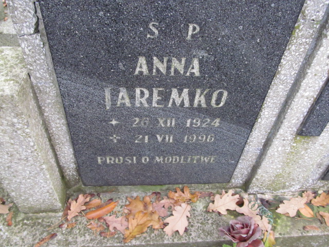 Anna Jaremko 1924 Opole-Półwieś - Grobonet - Wyszukiwarka osób pochowanych