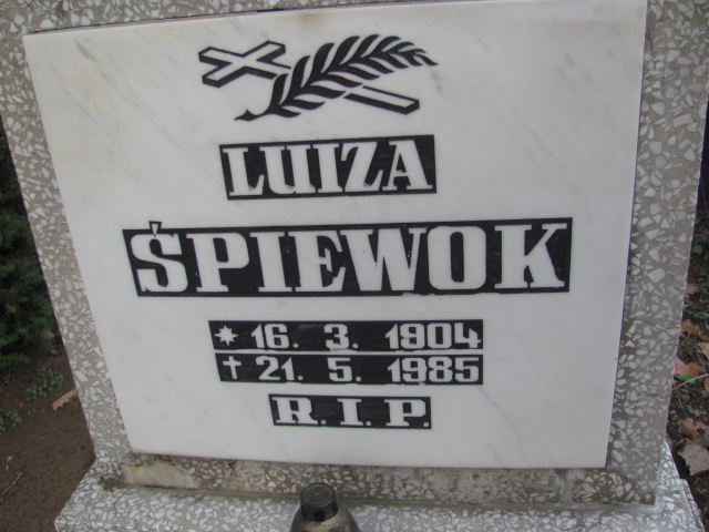 Luiza Śpiewak 1904 Opole-Półwieś - Grobonet - Wyszukiwarka osób pochowanych