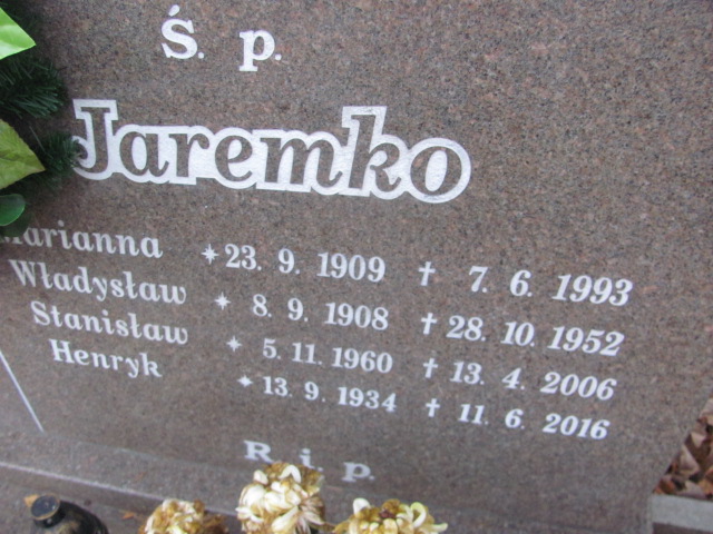 Grób Henryk Jaremko
